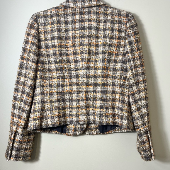 LOFT Petite 6/8 Wool Blend Tweed Skirt Suit Jacket Skirt Neutral Classic Chic - Picture 4 of 16